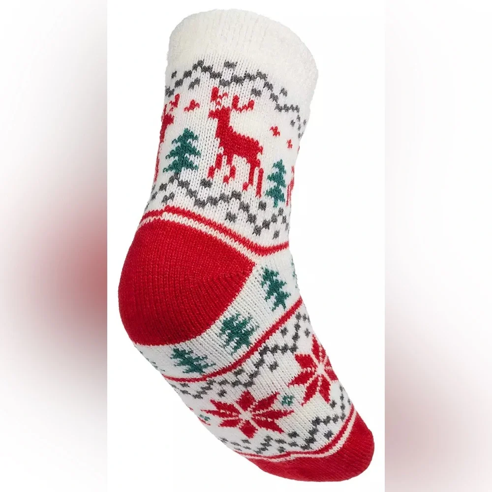 Northeast Outfitters Youth Cozy Cabin Holiday Reindeer Aloe Infused Socks